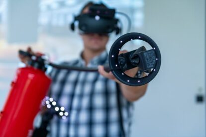 Innovation in fire safety image of man with fire hydrant